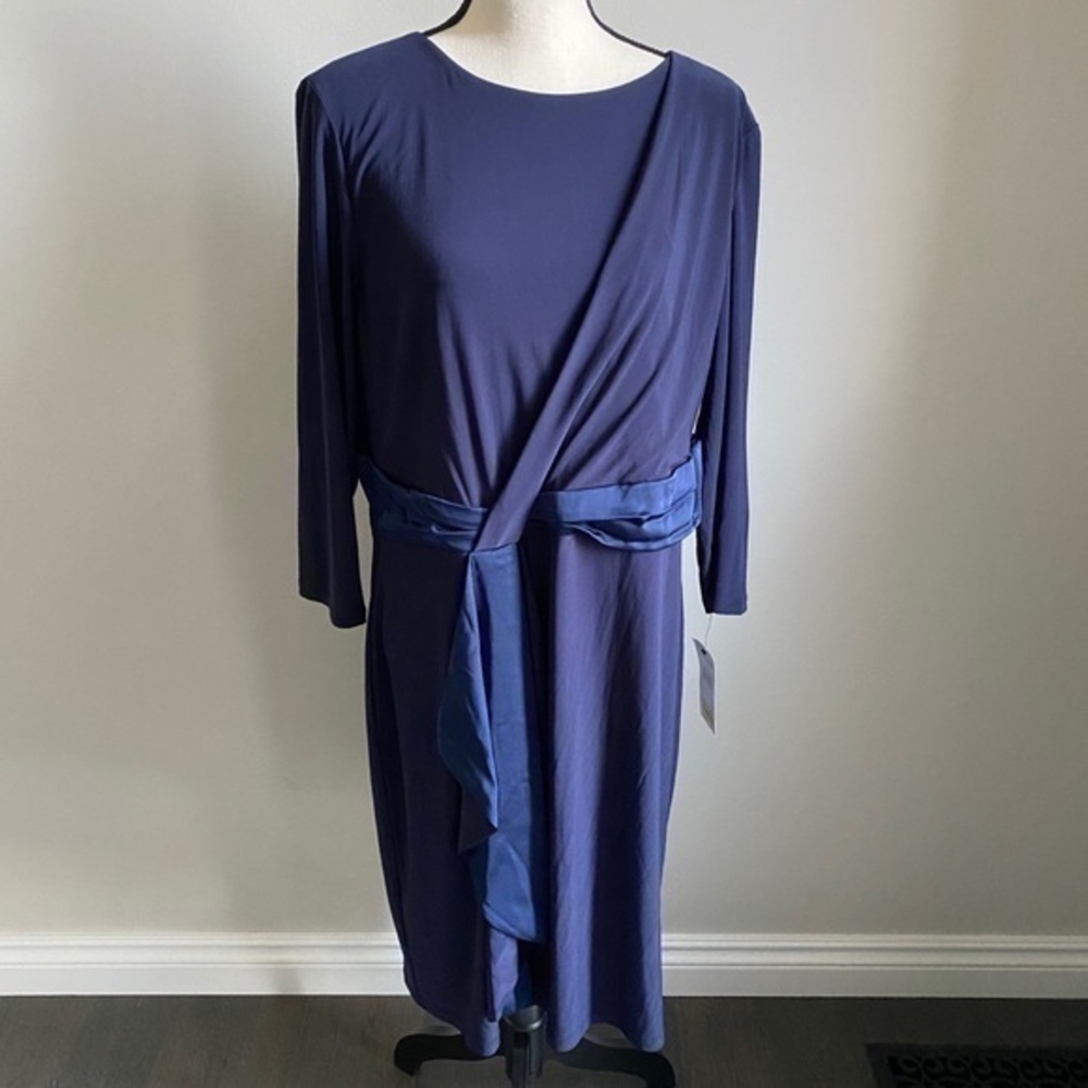 American Living Blue 3/4 Length Sleeve Dress 18
